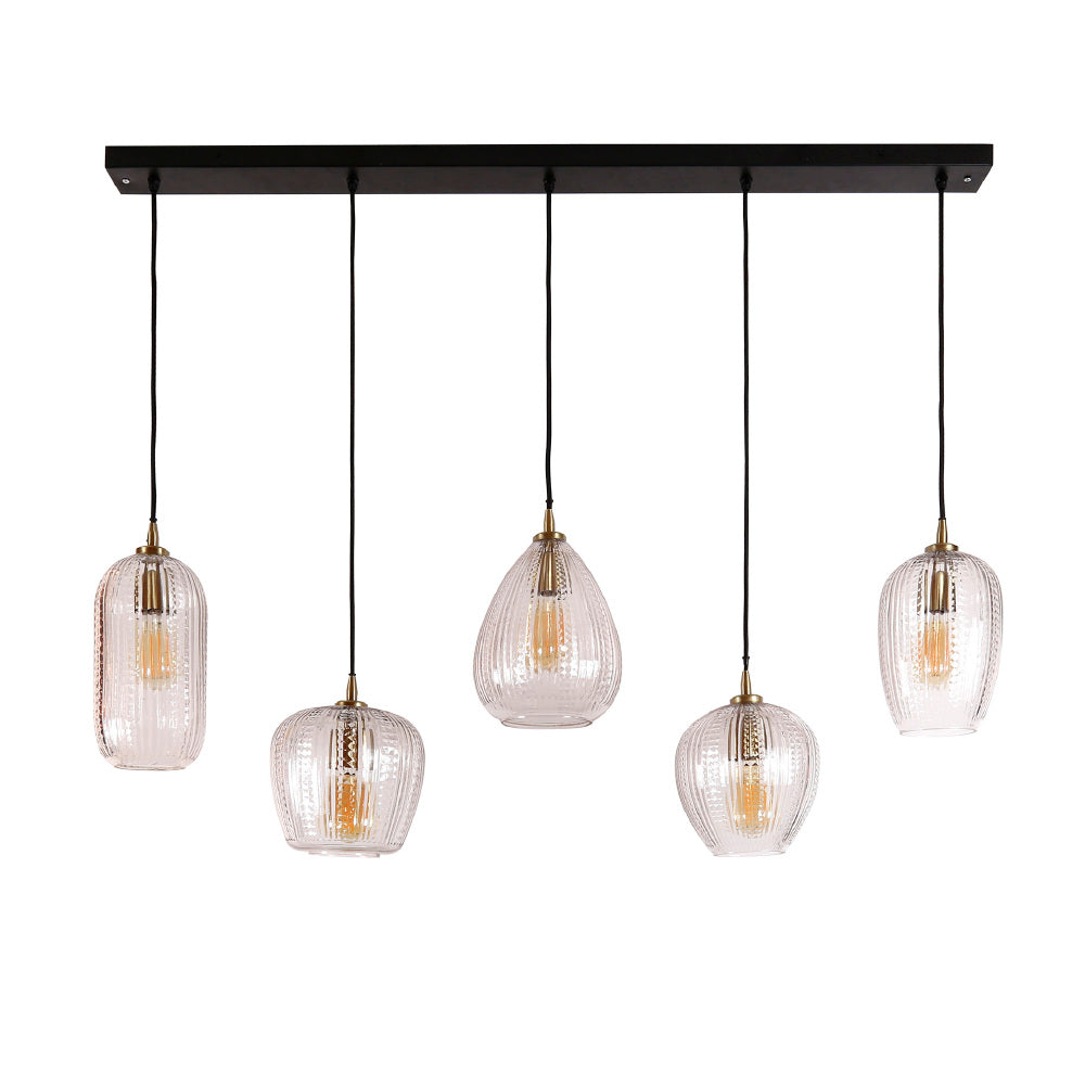 Pendant Light Rigby HomeHaven Black LxBxH 130x47x29 Glass Nnb