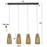 Pendant Light Houston HomeHaven Brown LxBxH 140x42x20 Mango wood Nnb